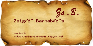 Zsigó Barnabás névjegykártya