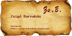 Zsigó Barnabás névjegykártya